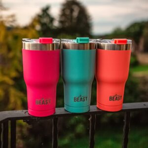 Beast 40 oz Tumbler Stainless Steel Vacuum Insulated Coffee Ice Cup Double Wall Travel Flask (Cupcake Pink)