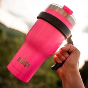 Beast 40 oz Tumbler Stainless Steel Vacuum Insulated Coffee Ice Cup Double Wall Travel Flask (Cupcake Pink)