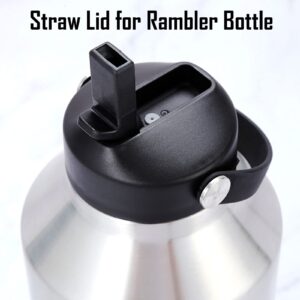 GrliTra Straw Lid for Yeti Rambler Bottle Fits 18/26/36/64 oz Bottles, Flexible Handle Straw Cap with 2 Straws and 1 Brush, Replacement Cap for Yeti 18oz 26oz 36oz 64oz Rambler Water Bottle Straw Cap