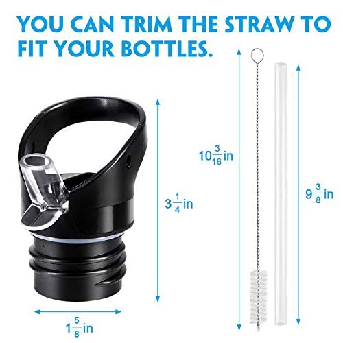 Straw Lid for Hydro Flask Standard Mouth - Replacement Straw Lids, Compatible with Simple Modern Ascent Lid for 1.91" Mouth 18 oz, 21 oz, 24 oz Insulated Water Bottle Flip Top (A-2PC)