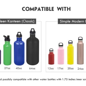 Straw Lid for Hydro Flask Standard Mouth - Replacement Straw Lids, Compatible with Simple Modern Ascent Lid for 1.91" Mouth 18 oz, 21 oz, 24 oz Insulated Water Bottle Flip Top (A-2PC)