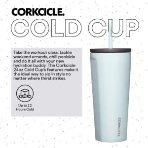 Corkcicle Cold Cup Insulated Tumbler with Lid and Straw, Ice Queen, 24 oz – Reusable Water Bottle Keeps Beverages Cold for 12hrs, Hot 5hrs – Cupholder Friendly Tumbler, Lid for Flexible Sipping
