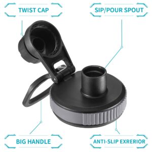 Spout Lid for Hydro Flask Wide Mouth Sport Water Bottles, Replacement Lid Accessories for Hydro Flask Chug lid with Big Handle Easy to Carry, Fits Most Wide Mouth Bottles