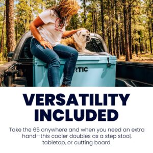 RTIC 65 QT Ultra-Tough Cooler Hard Insulated Portable Ice Chest Box for Beach, Drink, Beverage, Camping, Picnic, Fishing, Boat, Barbecue, Tan