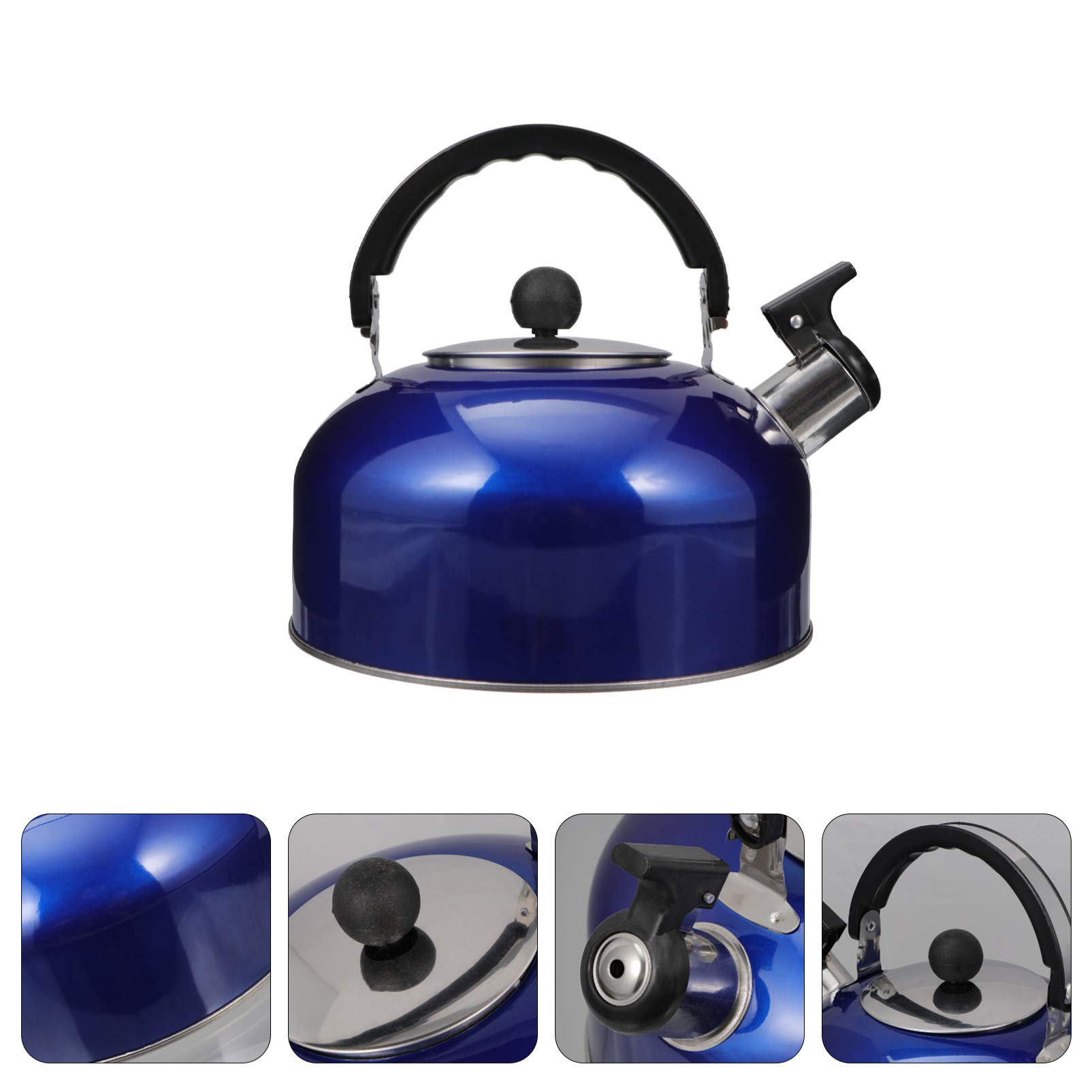 Housoutil Blue mirror Stove Top Tea kettle, Stovetop Whistling Tea Pot,Food Grade Stove Tea Pot with Heat Resistance Handle, Anti-Rust and Loud Whistling, Stainless Steel Tea kettle for Stovetop