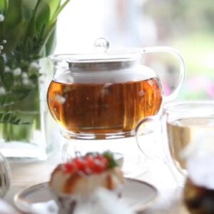 Teabloom Kyoto 2-in-1 Tea Kettle/Tea Maker – Heatproof Glass Teapot with Removable Loose Tea Filter – Tea Connoisseur's Choice