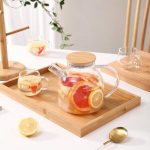 Nevfiro Glass Teapot with Removable Infuser, 1800ml/61OZ Tea Pot Stovetop Safe for Loose Leaf Tea & Blooming Tea, Tea Kettle with Gift Box or Women and Adult