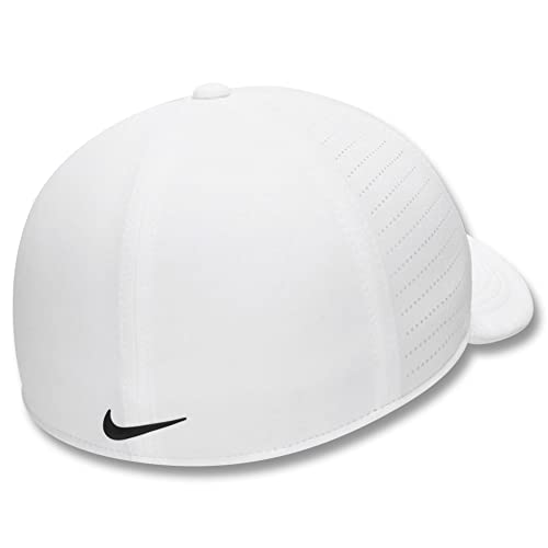 Nike Dri-Fit Aerobill Classic 99 Perforated Golf Dh1341 Cap, White/Black, Large