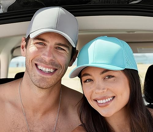 ANKOR Ultra Performance Water-Resistant Baseball Hat | Sweat Resistant | Breathable | Golf | Boat | Beach | Lake | Workout | Fishing |Everyday | Minimalist | Men and Women (Gray)