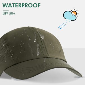 zowya Cool Sun Hat Outdoor Sport Cap Breathable Quick Drying Waterproof Unstructured Running Climbing for Men Women Olive, Light Thin Soft Night Reflection