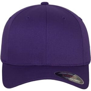 Flexfit Unisex's Wooly Combed Baseball Cap, Purple, L/XL