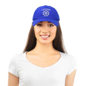 DALIX Captain Hat Sail Baseball Cap Navy Boating Men Women in Royal Blue