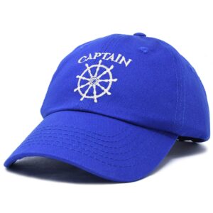 DALIX Captain Hat Sail Baseball Cap Navy Boating Men Women in Royal Blue