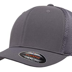 Flexfit Unisex Ultrafibre Airmesh Fitted Trucker Hat, Dark Grey, Large-X-Large