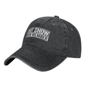 Mens Ball Caps Shit Show Crew Member Vintage Hats for Women Fashion Hats Quick Dry Shit Show Athletic Hats Black