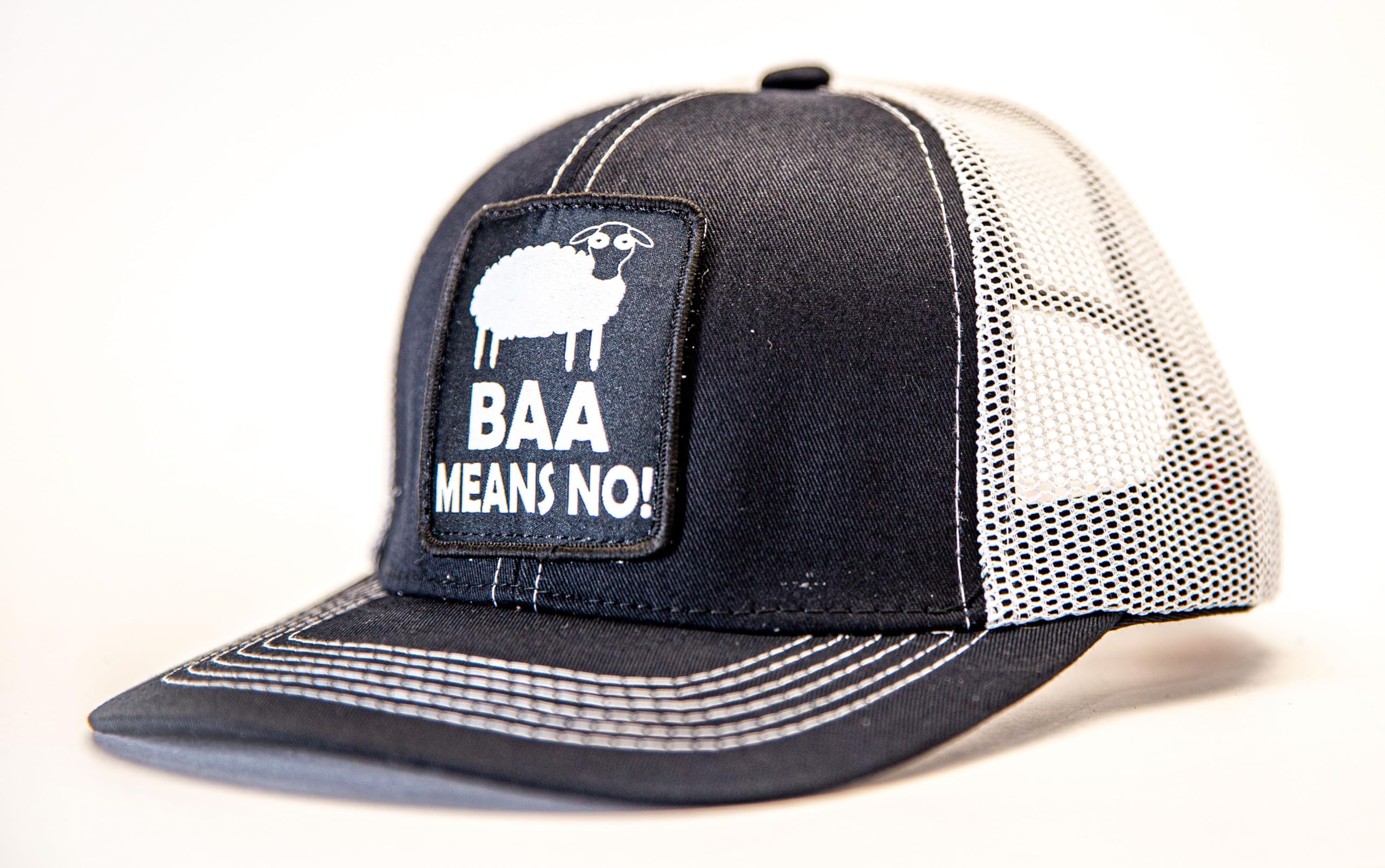 F/U LIVESTOCK BAA Means No (Black/White, Baseball)