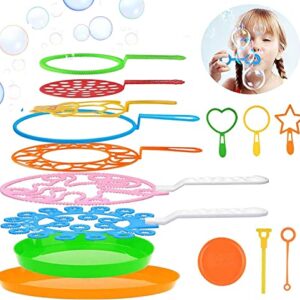 B bangcool Bubble Wands Set - Big Bubbles Wand Funny Bubbles Maker with Tray, Nice for Outdoor Playtime & Birthday Party & Games, Suitable for All Age People