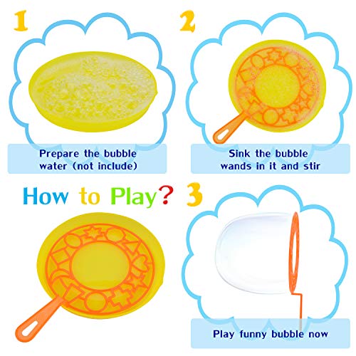 B bangcool Bubble Wands Set - Big Bubbles Wand Funny Bubbles Maker with Tray, Nice for Outdoor Playtime & Birthday Party & Games, Suitable for All Age People