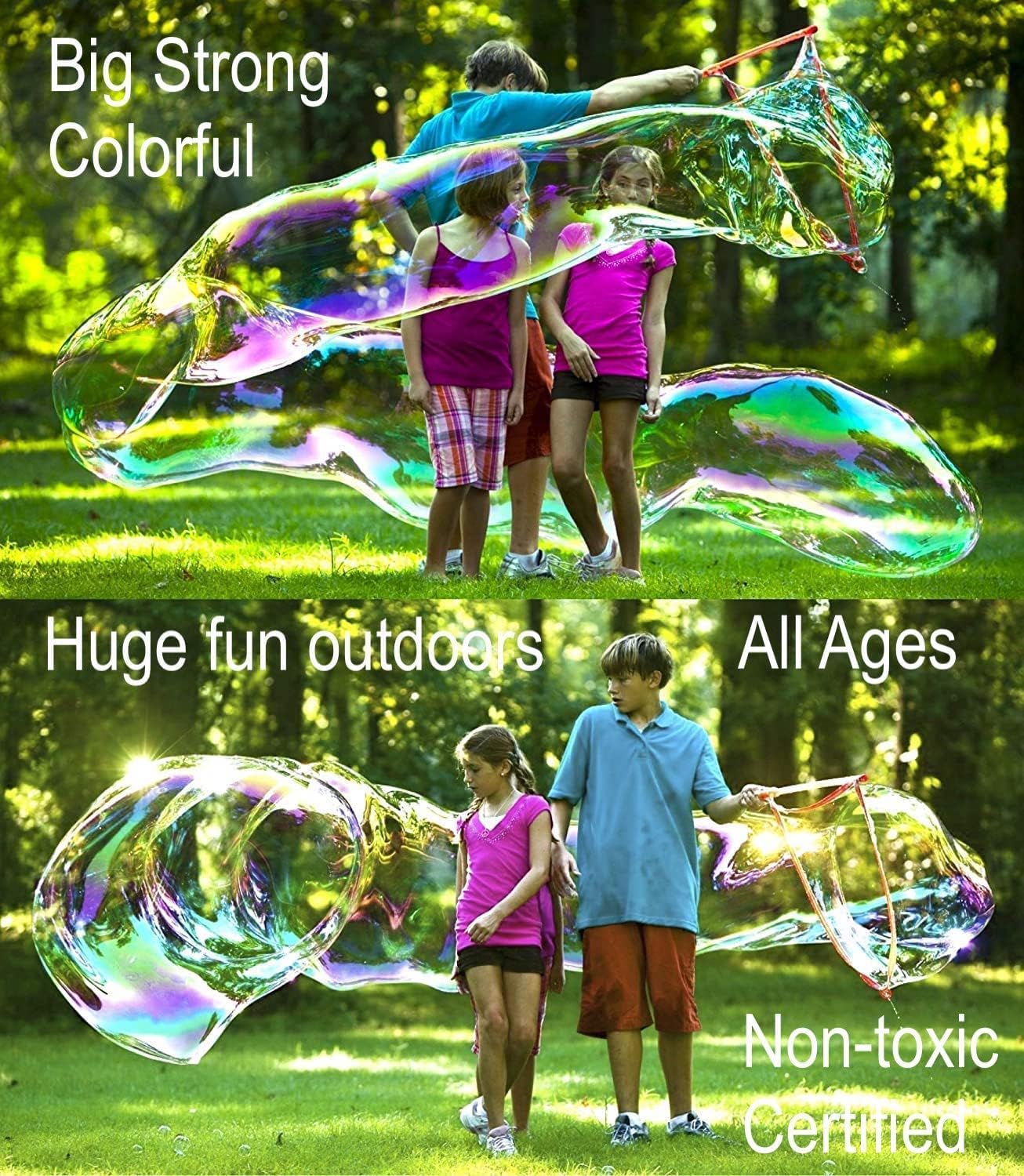 BUBBLETHING GIANT Bubble Mix | Concentrate Makes 7 Gallons Big Bubble Solution for Kids All Ages | Refills Giant Bubble Wands, Toys, Makers | Easy, Safe, Nontoxic Certified