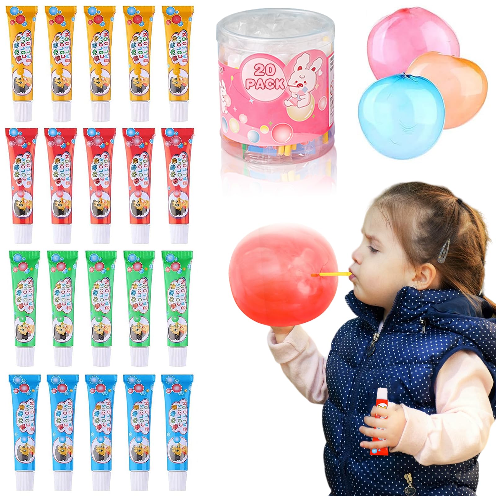 BolianOvi 20Pcs Plastic Bubbles Blow Plastic Bubbles Toys Large Bubble Balloons for Schools Party Birthday Gift