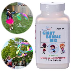 Bubbleventi Giant Bubble Mix | Made in USA |100% Vegan Non-Toxic Powder Makes 10 Gallons of Premium, Big Bubble Solution for kids’ STEM fun | Use in Bubble Wands + Machines