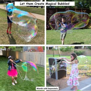 Bubbleventi Giant Bubble Mix | Made in USA |100% Vegan Non-Toxic Powder Makes 10 Gallons of Premium, Big Bubble Solution for kids’ STEM fun | Use in Bubble Wands + Machines