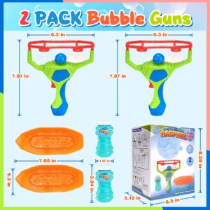 RACPNEL 2 Pack Bubble Machine Bubble Guns for Kids & Toddlers, Bubble Blower with Bubble Wand Making Small Bubble in Giant Bubble, Handheld Bubble Makers, Outdoor Bubble Toys & Games for Kids Toddlers