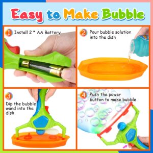 RACPNEL 2 Pack Bubble Machine Bubble Guns for Kids & Toddlers, Bubble Blower with Bubble Wand Making Small Bubble in Giant Bubble, Handheld Bubble Makers, Outdoor Bubble Toys & Games for Kids Toddlers