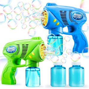 joyin 2 kids bubble gun with 2 bottles bubble refill solution, bubble guns kids 4-8, bubble machine gun for toddlers 1-3, bubble gun blaster party favors, summer toy, outdoors, easter, birthday gift