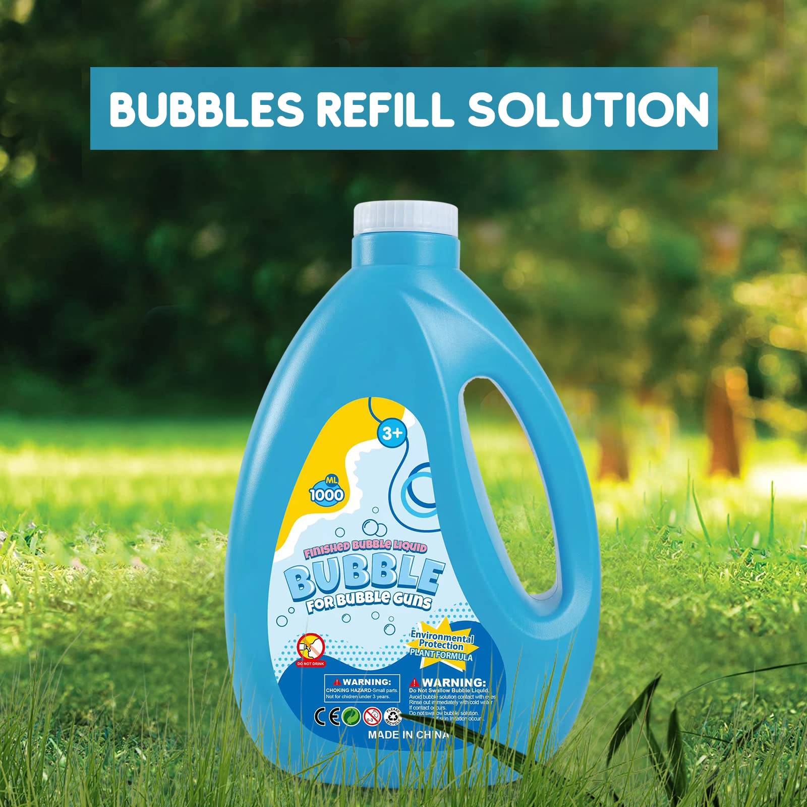 Bubble Machine Solution, 1 L/ 33.8 OZ Bubble Refill Solution for Kids Graduation Parties, Bubble Machine, Giant Bubble Wand, Bubble Gun Blower