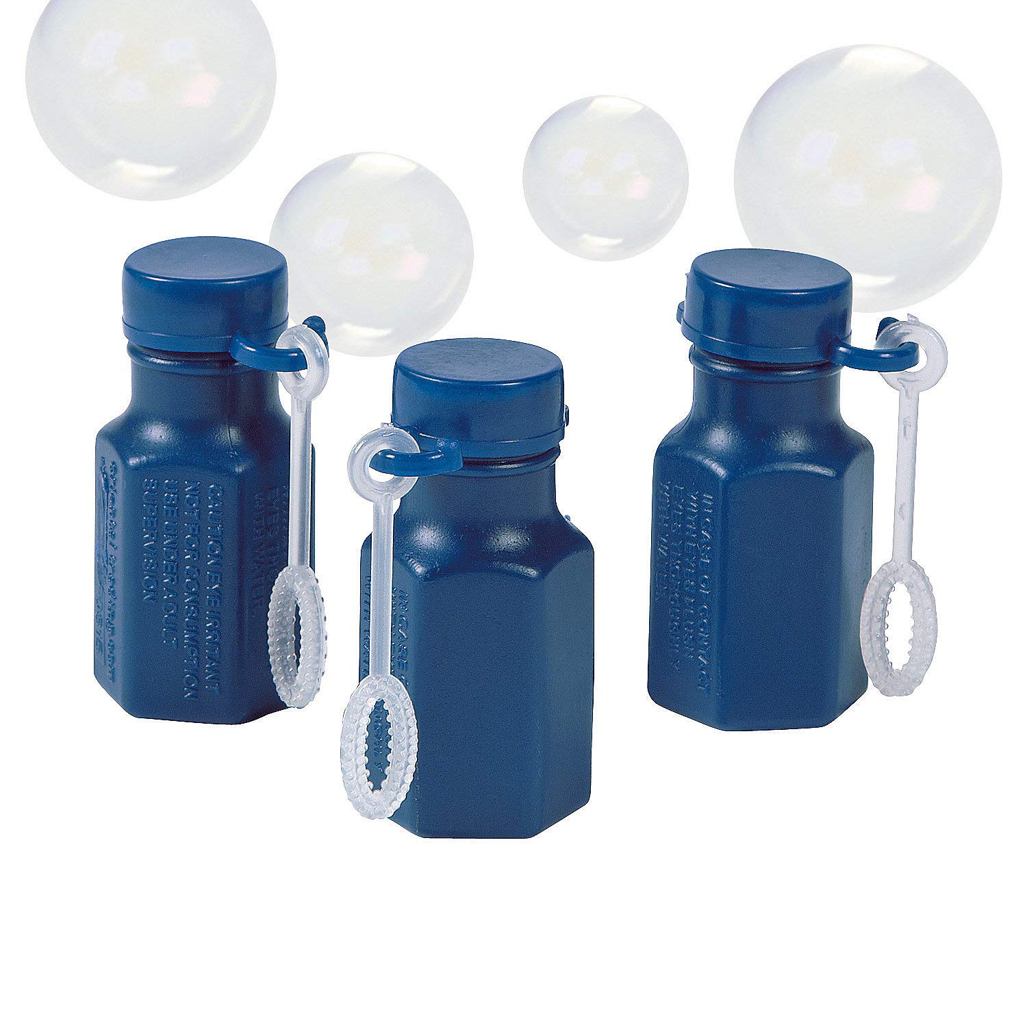 Fun Express - Navy Blue Hexagon Bubble Bottle 0.3 oz - Toys - Bubbles - Bubble Bottles - 48 Pieces