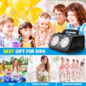 Bubble Machine, Automatic Bubble Blower with 2 Independent Bubble Motors, Bubble Maker for Kids with 30000+ Bubbles Per Minute, Outdoor Toys for Parties, Birthday, Wedding, Christmas