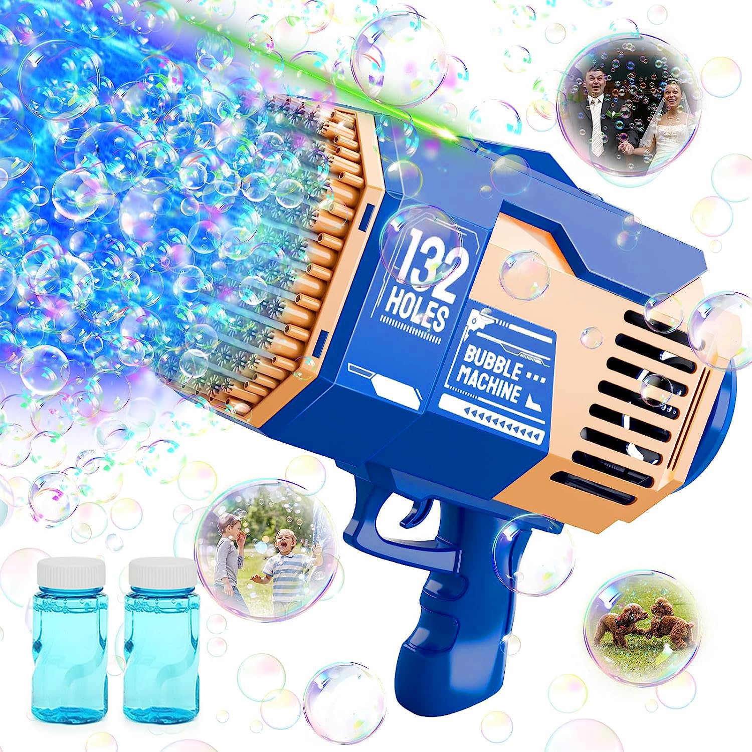 Bubble Machine Gun Kids Toys: 35000+ Bubbles Bazooka Bubble Gun Blaster Blower for Toddlers Girls Boys Ages 3 4 5 6 7 8 9 10 11 12 Year Old Outdoor Summer Fun Gifts Birthday Party Wedding