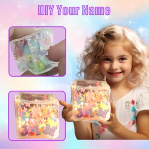 56 Pcs Nano Tape Bubble Kit, Unicorn Nano Magic Tape Bubbles, DIY Glow-in-The-Dark Unicorn Alphabet Sticker, Party Favors and Fidget Toys Gifts for Adult, Girls, Boys