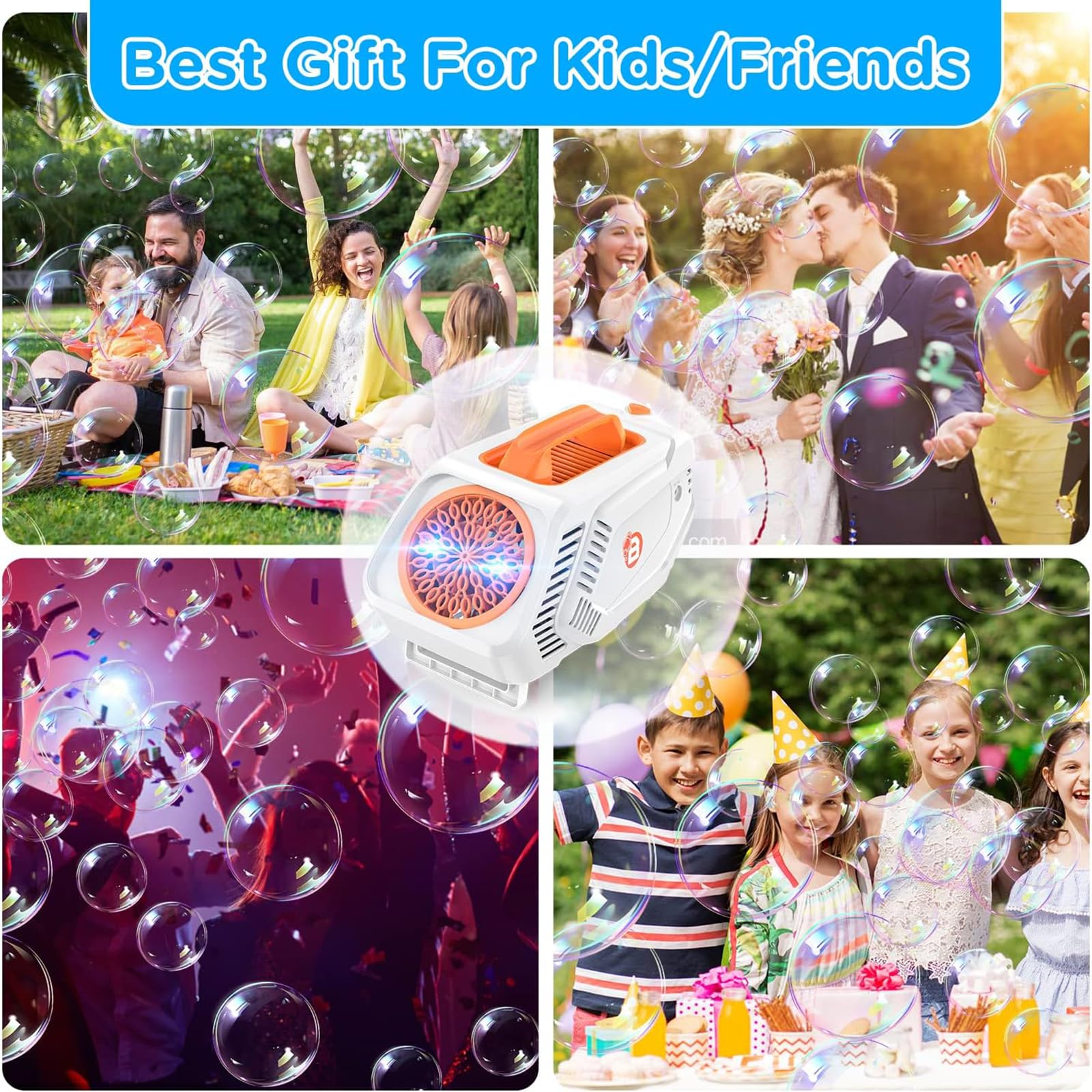 Bubble Machine,20000+ Bubbles Per Minute Bubble Machine for Kids and Toddlers,550ML Large Capacity Bubble Blower,Bubble Maker Machine for Parties Wedding Birthday-Indoor & Outdoor