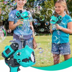 Dinosaur Bubble Gun Blaster for Kids, Bubble Machine Blower Maker with Lights & Sounds,Bubble Guns for Toddlers 1-3,Outdoor Summer Toys Gifts for Boys Girls