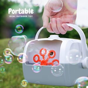 JoyPlanet Bubble Machine Durable Automatic Bubble Blower Bubble Maker with Rechargeable Batteries 10000+ Bubbles Per Minute Birthday Party Wedding Outdoor Summer Toys for Kids Boys Girls (Grey)