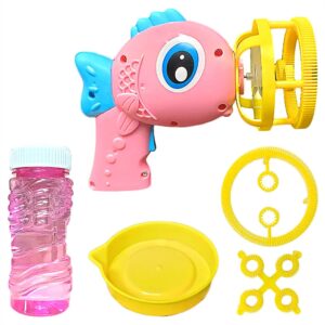 DINOSOLA Bubble Machine Gun Fubbles Bubbles for Toddlers Bazooka Bubble Gun Summer Fun for Party Birthday Gift for 3 4 5 6 7 8 Years Old Boys and Girls