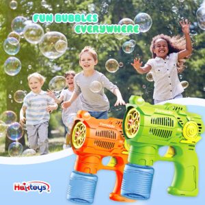 Bubble Guns with Batteries and Refill Solutions Included - Set of 2 High Efficiency Bubbles Toys for Boys, Girls, Toddlers and Kids! for Indoor & Outdoor Play (2 Pack)