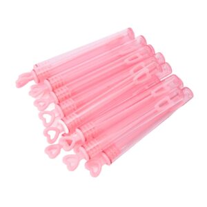 Hztyyier Mini Bubble Wands Heart Shaped Pink Transparent Bubble Sticks 50pcs Party Favors Game Rewards Weddings Kids