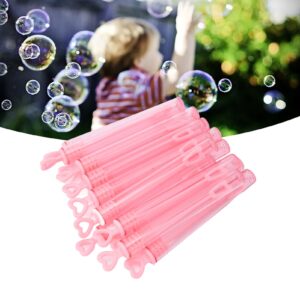 Hztyyier Mini Bubble Wands Heart Shaped Pink Transparent Bubble Sticks 50pcs Party Favors Game Rewards Weddings Kids