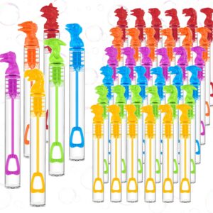 ABSOFINE 36 Pack Mini Dinosaur Bubble Wands, Kids Party Favors Bubble Wand for Birthday Wedding Christmas Themed School Classroom Prizes for Boys & Girls (Dinosaur)