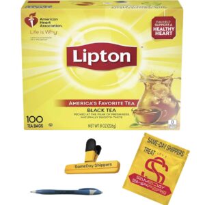 Lipton Tea Bags | Lipton Tea Bags For A Naturally Smooth Taste Black Tea Iced or Hot Tea That Can Help Support a Healthy Heart 100 COUNT tea bags | SameDay Shippers Offers Free Pen and Comes With