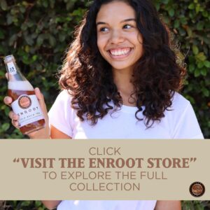 Enroot - Sparkling Cold Brew Tea - 25 Calories - 0 Added Sugar - Organic - Nootropic - Vegan & Gluten-Free - Adaptogen - Kosher - Non-Alcoholic Beverage - Raspberry Mint White Peony - 12 oz/6 Pk