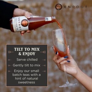 Enroot - Sparkling Cold Brew Tea - 25 Calories - 0 Added Sugar - Organic - Nootropic - Vegan & Gluten-Free - Adaptogen - Kosher - Non-Alcoholic Beverage - Raspberry Mint White Peony - 12 oz/6 Pk