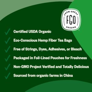 FGO Organic Green Tea (Decaf). Eco-Conscious Tea Bags, 100 Count, Packaging May Vary (Pack of 1)