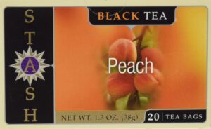 stash tea black tea peach, 20 count