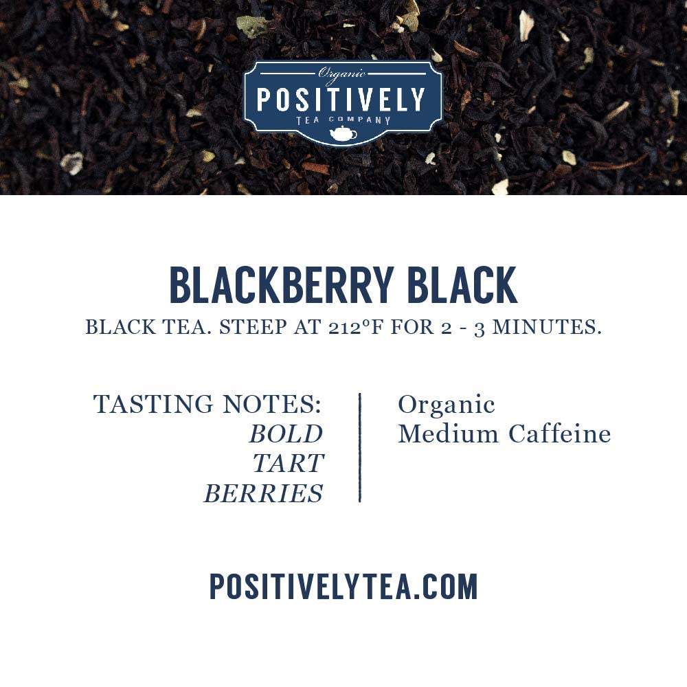 Organic Positively Tea Company, Blackberry Black Tea, Loose Leaf, 16 Ounce
