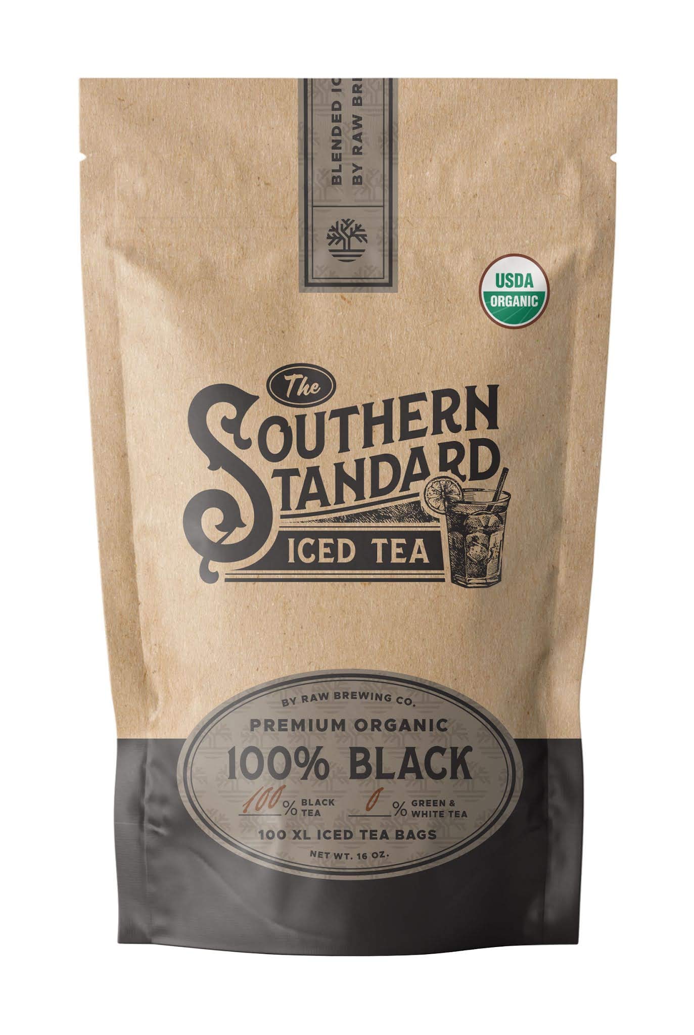 The Southern Standard - Premium Organic Iced Tea Bags - 100% Black Blend,100 XL Bags (1 Pound. Makes 50 gallons.)