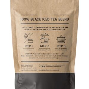 The Southern Standard - Premium Organic Iced Tea Bags - 100% Black Blend,100 XL Bags (1 Pound. Makes 50 gallons.)